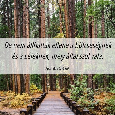 Picture 06 - Apostolok 6:10 KAR - De nem állhattak ellene a bölcseségnek és a - Bible Verse Picture