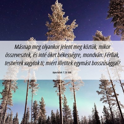 Picture 06 - Apostolok 7:26 KAR - Másnap meg olyankor jelent meg köztük, mikor - Bible Verse Picture