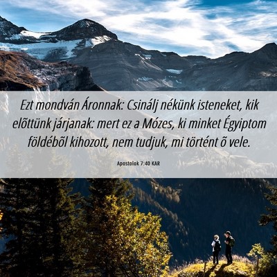 Picture 06 - Apostolok 7:40 KAR - Ezt mondván Áronnak: Csinálj nékünk - Bible Verse Picture