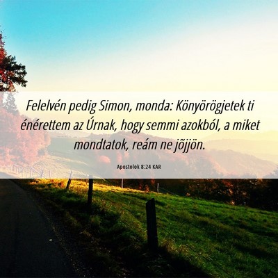 Picture 06 - Apostolok 8:24 KAR - Felelvén pedig Simon, monda: Könyörögjetek ti - Bible Verse Picture