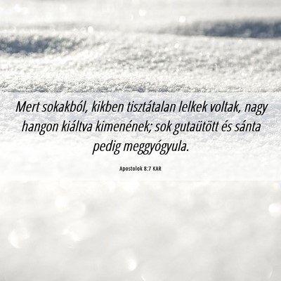 Picture 06 - Apostolok 8:7 KAR - Mert sokakból, kikben tisztátalan lelkek - Bible Verse Picture
