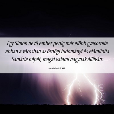 Picture 06 - Apostolok 8:9 KAR - Egy Simon nevû ember pedig már elõbb - Bible Verse Picture
