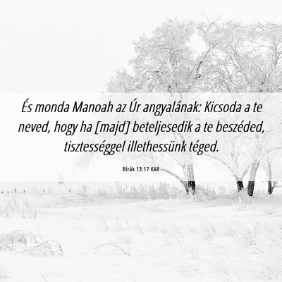 Picture 06 - Bírák 13:17 KAR - És monda Manoah az Úr angyalának: Kicsoda a te - Bible Verse Picture