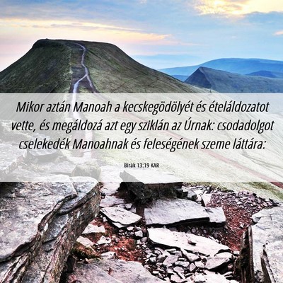Picture 06 - Bírák 13:19 KAR - Mikor aztán Manoah a kecskegödölyét és - Bible Verse Picture