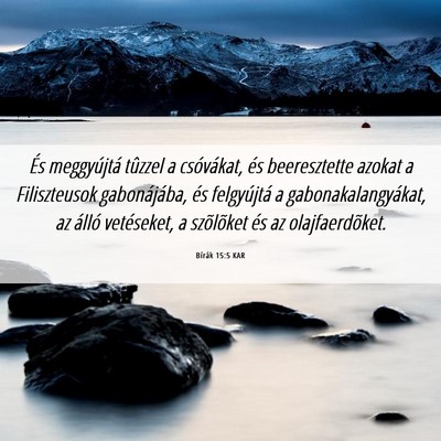 Picture 06 - Bírák 15:5 KAR - És meggyújtá tûzzel a csóvákat, és - Bible Verse Picture