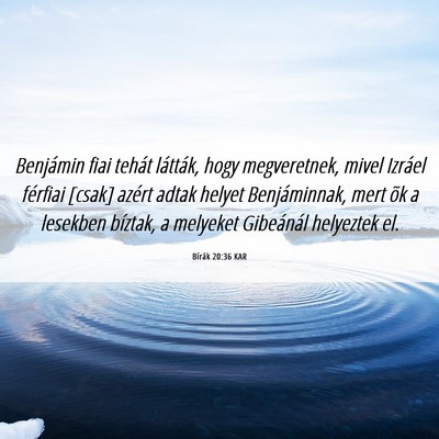 Picture 06 - Bírák 20:36 KAR - Benjámin fiai tehát látták, hogy megveretnek, - Bible Verse Picture