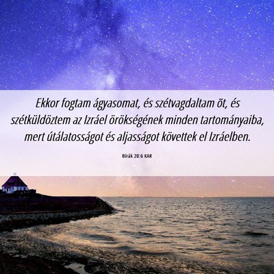 Picture 06 - Bírák 20:6 KAR - Ekkor fogtam ágyasomat, és szétvagdaltam õt, - Bible Verse Picture