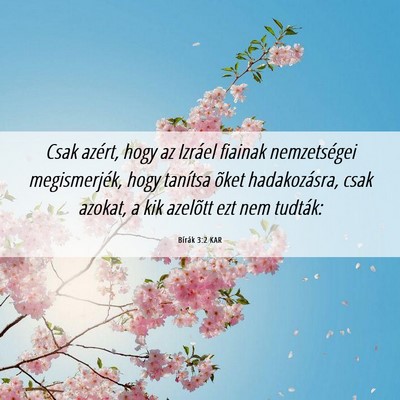 Picture 06 - Bírák 3:2 KAR - Csak azért, hogy az Izráel fiainak nemzetségei - Bible Verse Picture