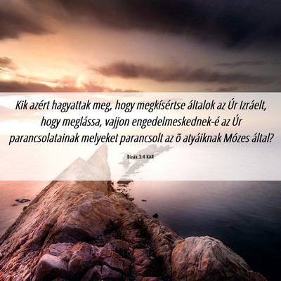 Picture 06 - Bírák 3:4 KAR - Kik azért hagyattak meg, hogy megkísértse - Bible Verse Picture