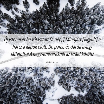 Picture 06 - Bírák 5:8 KAR - Új isteneket ha választott [a nép,] Mindjárt - Bible Verse Picture