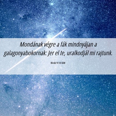 Picture 06 - Bírák 9:14 KAR - Mondának végre a fák mindnyájan a - Bible Verse Picture