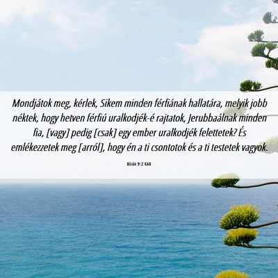 Picture 06 - Bírák 9:2 KAR - Mondjátok meg, kérlek, Sikem minden férfiának - Bible Verse Picture