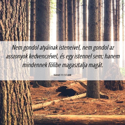 Picture 06 - Dániel 11:37 KAR - Nem gondol atyáinak isteneivel, nem gondol az - Bible Verse Picture