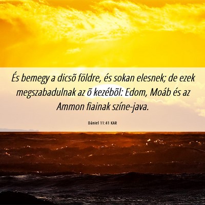 Picture 06 - Dániel 11:41 KAR - És bemegy a dicsõ földre, és sokan elesnek; - Bible Verse Picture