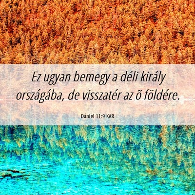 Picture 06 - Dániel 11:9 KAR - Ez ugyan bemegy a déli király országába, de - Bible Verse Picture