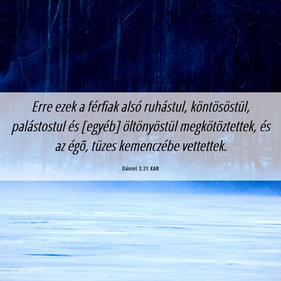 Picture 06 - Dániel 3:21 KAR - Erre ezek a férfiak alsó ruhástul, - Bible Verse Picture