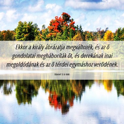 Picture 06 - Dániel 5:6 KAR - Ekkor a király ábrázatja megváltozék, és az - Bible Verse Picture