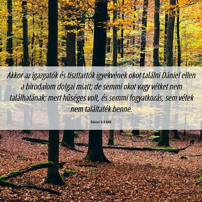Picture 06 - Dániel 6:4 KAR - Akkor az igazgatók és tiszttartók igyekvének - Bible Verse Picture