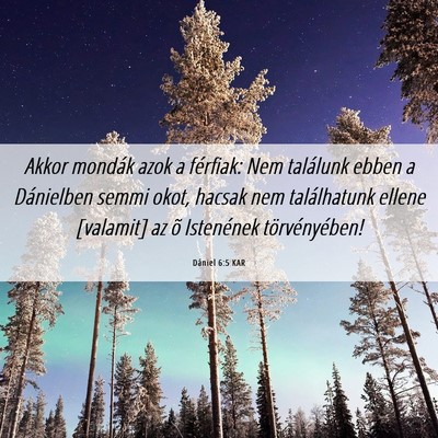 Picture 06 - Dániel 6:5 KAR - Akkor mondák azok a férfiak: Nem találunk - Bible Verse Picture