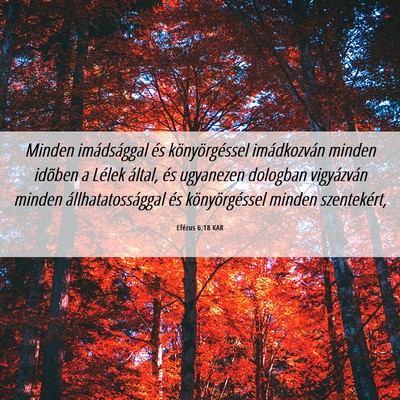 Picture 06 - Efézus 6:18 KAR - Minden imádsággal és könyörgéssel - Bible Verse Picture
