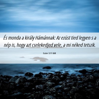 Picture 06 - Eszter 3:11 KAR - És monda a király Hámánnak: Az ezüst tied - Bible Verse Picture
