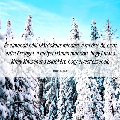 Picture 06 - Eszter 4:7 KAR - És elmondá néki Márdokeus mindazt, a mi érte - Bible Verse Picture