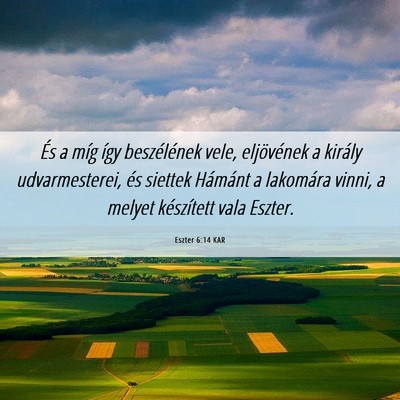 Picture 06 - Eszter 6:14 KAR - És a míg így beszélének vele, eljövének a - Bible Verse Picture