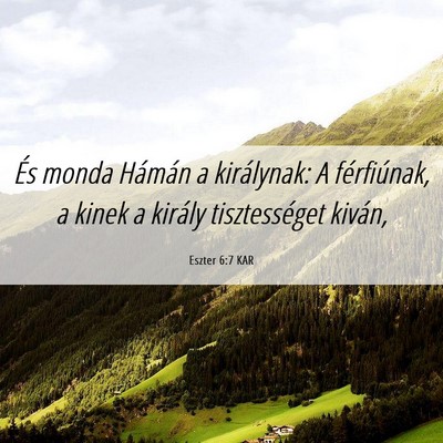 Picture 06 - Eszter 6:7 KAR - És monda Hámán a királynak: A férfiúnak, a - Bible Verse Picture