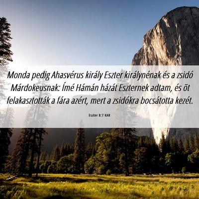 Picture 06 - Eszter 8:7 KAR - Monda pedig Ahasvérus király Eszter - Bible Verse Picture