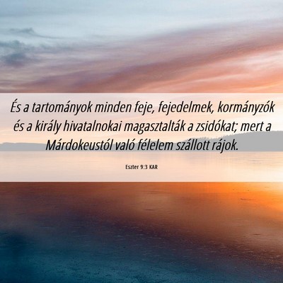 Picture 06 - Eszter 9:3 KAR - És a tartományok minden feje, fejedelmek, - Bible Verse Picture