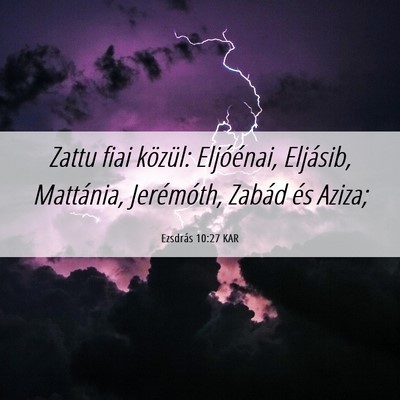 Picture 06 - Ezsdrás 10:27 KAR - Zattu fiai közül: Eljóénai, Eljásib, - Bible Verse Picture