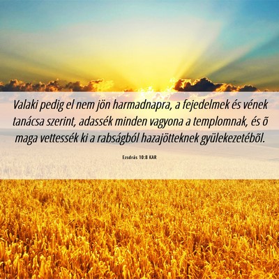 Picture 06 - Ezsdrás 10:8 KAR - Valaki pedig el nem jön harmadnapra, a - Bible Verse Picture