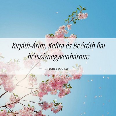 Picture 06 - Ezsdrás 2:25 KAR - Kirjáth-Árim, Kefira és Beéróth fiai - Bible Verse Picture