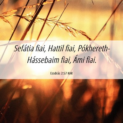 Picture 06 - Ezsdrás 2:57 KAR - Sefátia fiai, Hattil fiai, Pókhereth-Hássebaim - Bible Verse Picture