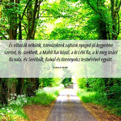 Picture 06 - Ezsdrás 8:18 KAR - És elhozák nékünk, Istenünknek rajtunk - Bible Verse Picture