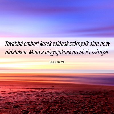 Picture 06 - Ezékiel 1:8 KAR - Továbbá emberi kezek valának szárnyaik alatt - Bible Verse Picture