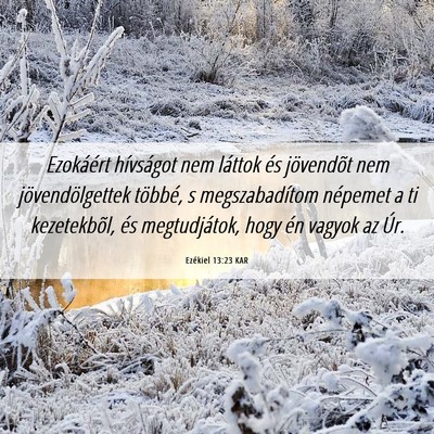 Picture 06 - Ezékiel 13:23 KAR - Ezokáért hívságot nem láttok és jövendõt - Bible Verse Picture