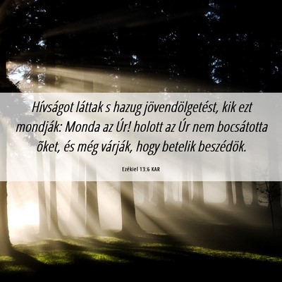 Picture 06 - Ezékiel 13:6 KAR - Hívságot láttak s hazug jövendölgetést, kik - Bible Verse Picture