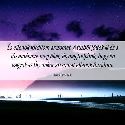 Picture 06 - Ezékiel 15:7 KAR - És ellenök fordítom arczomat. A tûzbõl - Bible Verse Picture
