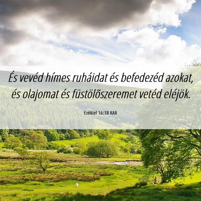 Picture 06 - Ezékiel 16:18 KAR - És vevéd hímes ruháidat és befedezéd - Bible Verse Picture