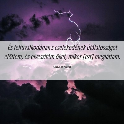 Picture 06 - Ezékiel 16:50 KAR - És felfuvalkodának s cselekedének - Bible Verse Picture