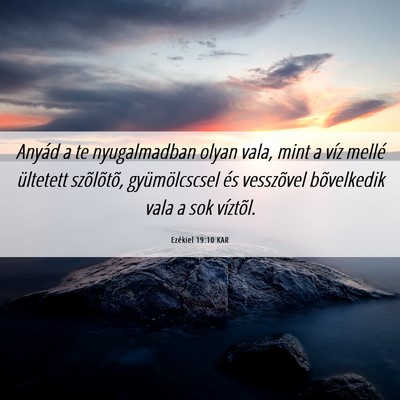 Picture 06 - Ezékiel 19:10 KAR - Anyád a te nyugalmadban olyan vala, mint a víz - Bible Verse Picture