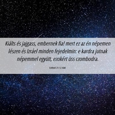 Picture 06 - Ezékiel 21:12 KAR - Kiálts és jajgass, embernek fia! mert ez az én - Bible Verse Picture
