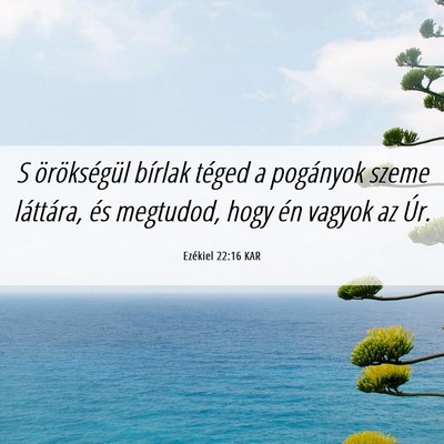 Picture 06 - Ezékiel 22:16 KAR - S örökségül bírlak téged a pogányok szeme - Bible Verse Picture