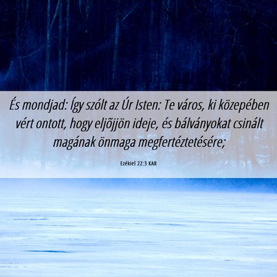 Picture 06 - Ezékiel 22:3 KAR - És mondjad: Így szólt az Úr Isten: Te város, - Bible Verse Picture