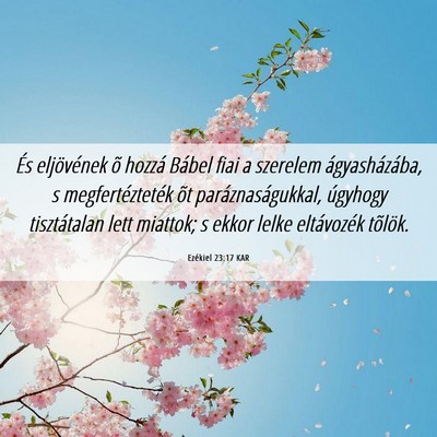 Picture 06 - Ezékiel 23:17 KAR - És eljövének õ hozzá Bábel fiai a szerelem - Bible Verse Picture