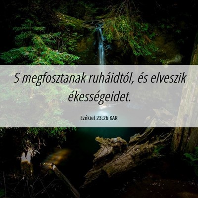 Picture 06 - Ezékiel 23:26 KAR - S megfosztanak ruháidtól, és elveszik - Bible Verse Picture