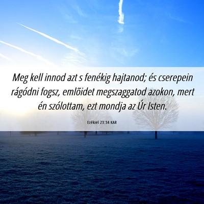 Picture 06 - Ezékiel 23:34 KAR - Meg kell innod azt s fenékig hajtanod; és - Bible Verse Picture