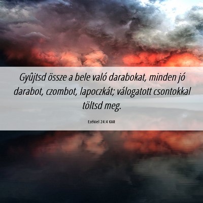 Picture 06 - Ezékiel 24:4 KAR - Gyûjtsd össze a bele való darabokat, minden - Bible Verse Picture