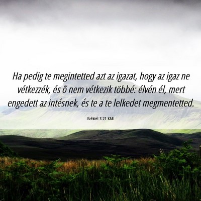 Picture 06 - Ezékiel 3:21 KAR - Ha pedig te megintetted azt az igazat, hogy az - Bible Verse Picture